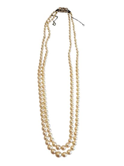 COLLIER de perles de culture en chute, fermoir...