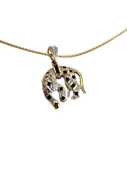COLLIER en or jaune 750° accompagné d'un...