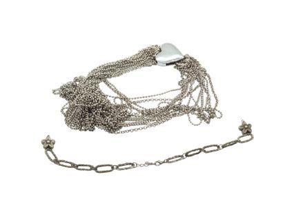 FANTAISIE JEWELRY SET in silver-plated metal...
