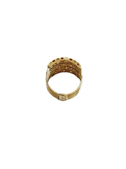 BAGUE en or jaune 750° à quatre anneaux mobiles...