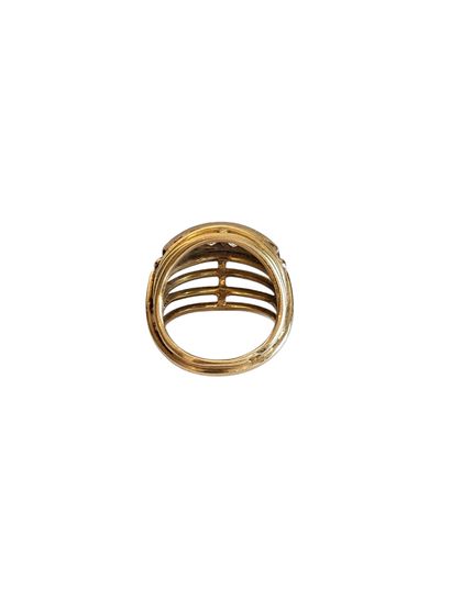 BAGUE en or deux tons 750° ornée de quatre...
