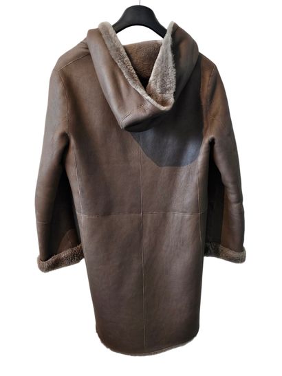 MANTEAU en cuir marron