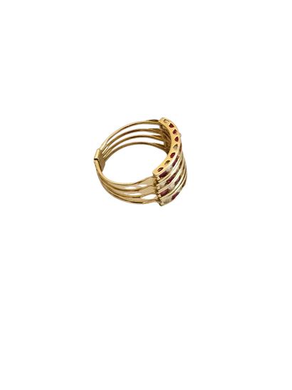 BAGUE en or jaune 750° à quatre anneaux mobiles...