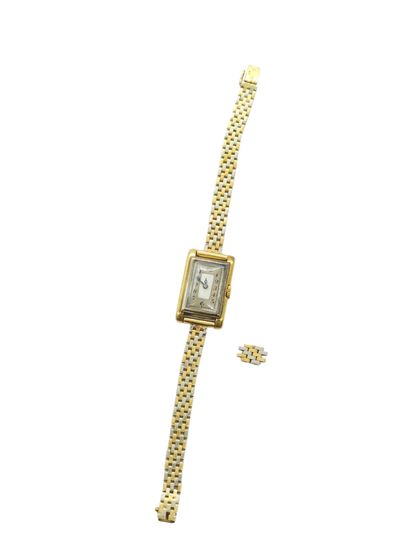 Lady's wristwatch, rectangular gilt metal...