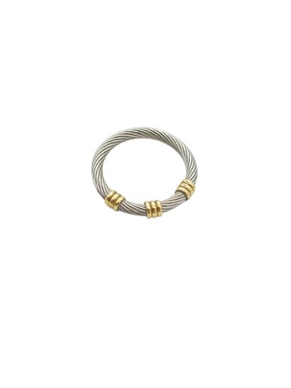 TWO gold and steel rings
TDD 62 and 53.5