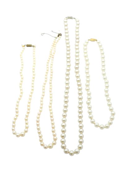 LOT of four pearl necklaces