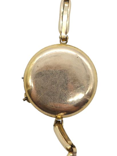 Lady's wristwatch, round metal case, blue...