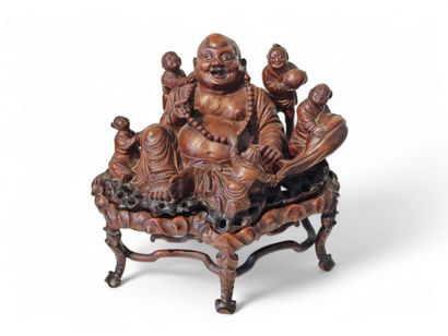 BUDAI assis entouré de cinq enfants | Chine,...
