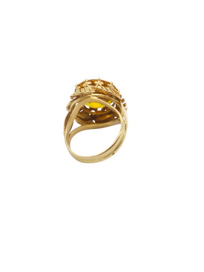 PENDENTIF en or jaune 750° ornée d'une citrine...