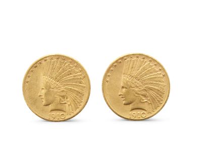 PIECE de dix dollars de 1910, tête d'Indien...