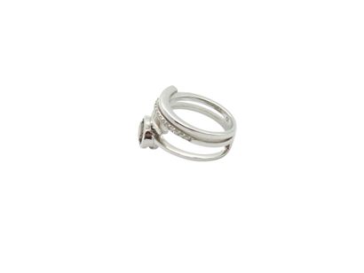 BAGUE en or gris 750° ornée d'un quartz fumé...