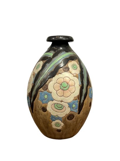 KERAMIS 
Lampe de forme ovoïde en grès emaillé...