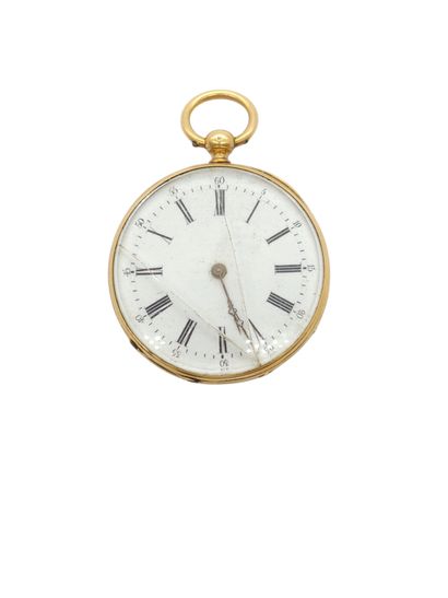 MONTRE de gousset en or jaune 750°, cadran...