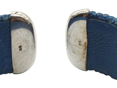BRACELET en galuchat bleu