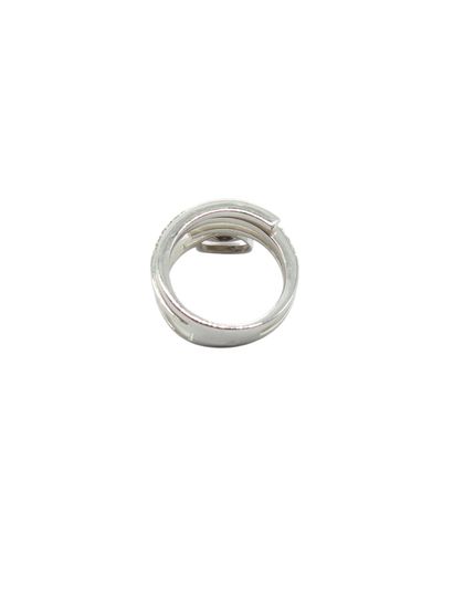 BAGUE en or gris 750° ornée d'un quartz fumé...