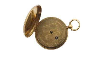MONTRE de gousset en or jaune 750°, cadran...