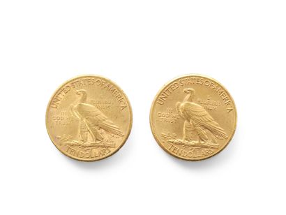 PIECE de dix dollars de 1910, tête d'Indien...