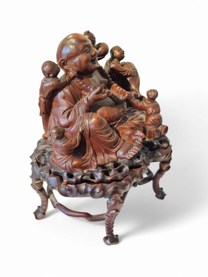 BUDAI assis entouré de cinq enfants | Chine,...