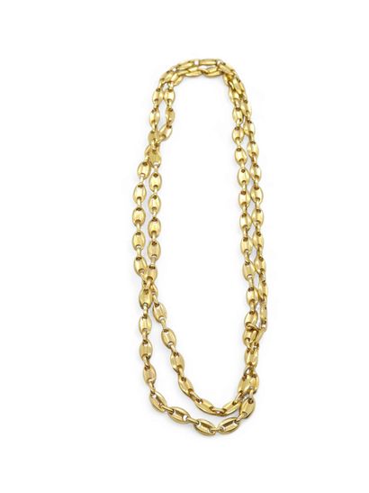 SAUTOIR en or jaune 750° maille grains de...