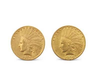 PIECE de dix dollars de 1909, tête d'Indien
Poids:...