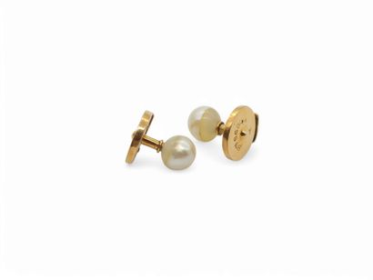 PAIRE de puce d'oreille en or jaune 750°...