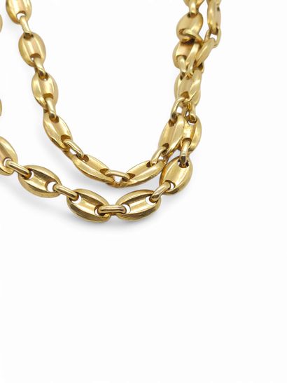 SAUTOIR en or jaune 750° maille grains de...