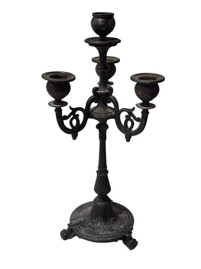 French work Xxth century
Pair of tripod candelabra...