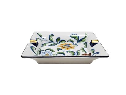 LANCEL 
porcelain ashtray with flower de...
