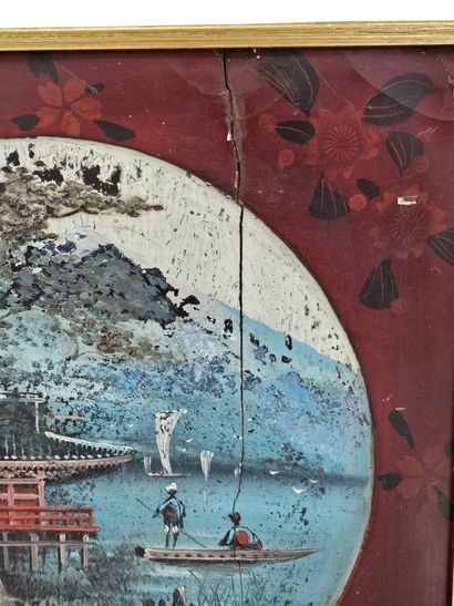 JAPAN
Pair of painted wood furniture elements...
