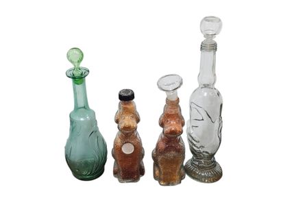 Set of seven glass bottles and a set of ...