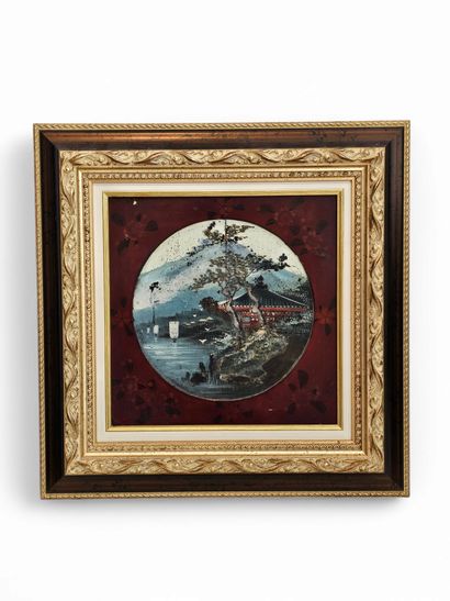 JAPAN
Pair of painted wood furniture elements...