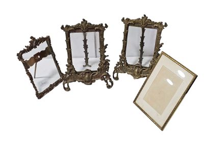 SET OF FOUR Louis XV style bronze and brass...