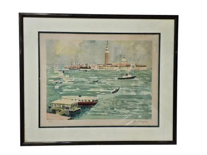 BRAYER YVES (1907-1990)
View of Venice 
Lithograph,...