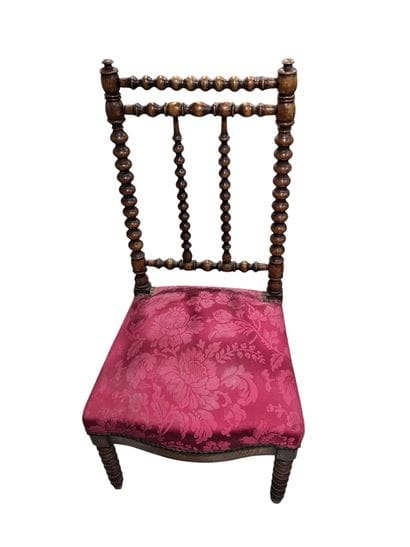 19th century WORK 
Nanny chair in walnut,...