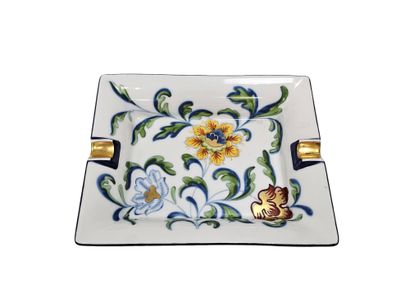 LANCEL 
porcelain ashtray with flower de...