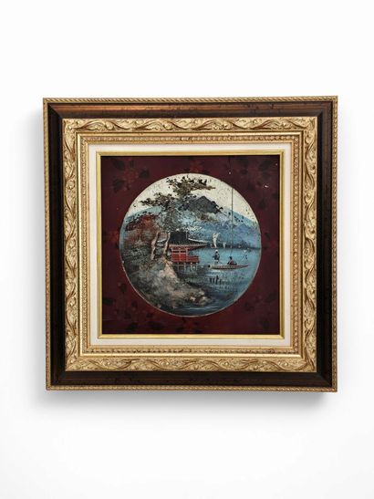 JAPAN
Pair of painted wood furniture elements...