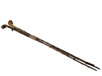 XXth century WORK
Three walking sticks, wooden...