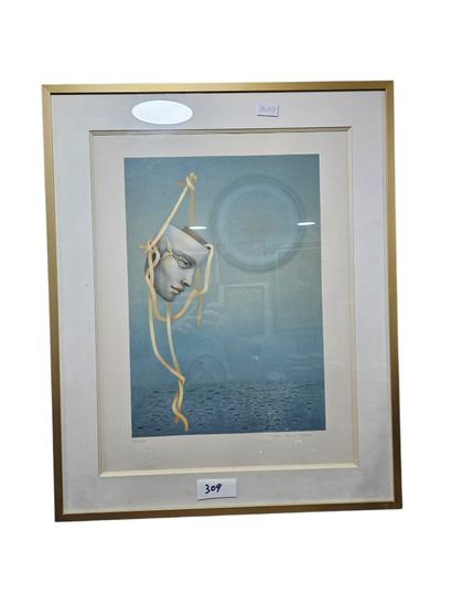 Jean Paul Clere Xxème siècle 
The mask 
Framed...