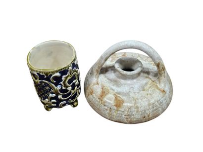 Set of five vases in varnished stoneware...