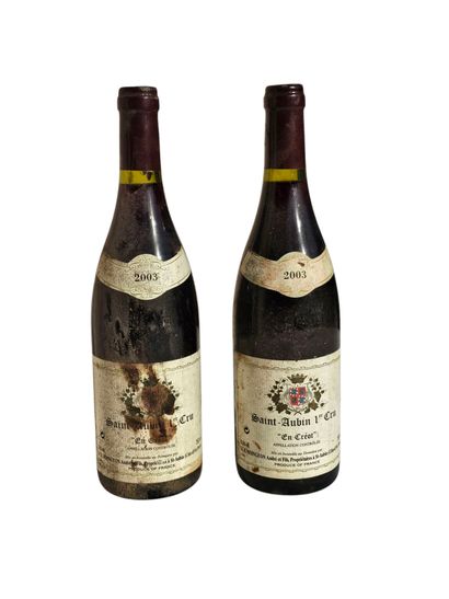 En Créot, Saint Aubin 1er Cru 2003
Deux bouteilles...