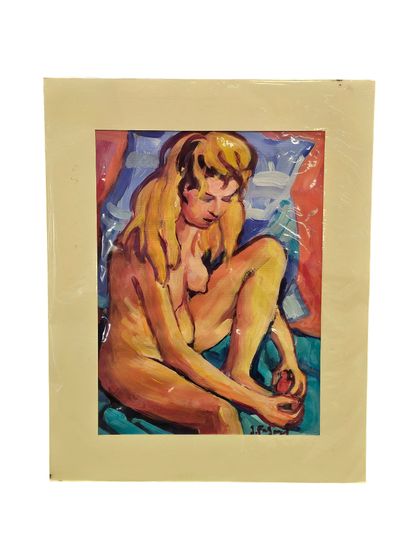 FAGARD
The manicure
Oil on paper 
Signed...