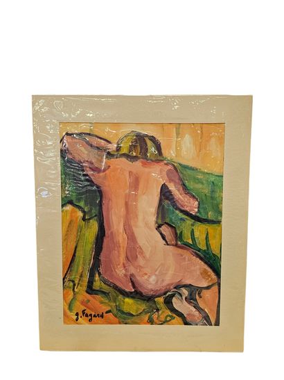 FAGARD
Study of the back
Oil on paper 
Signed...