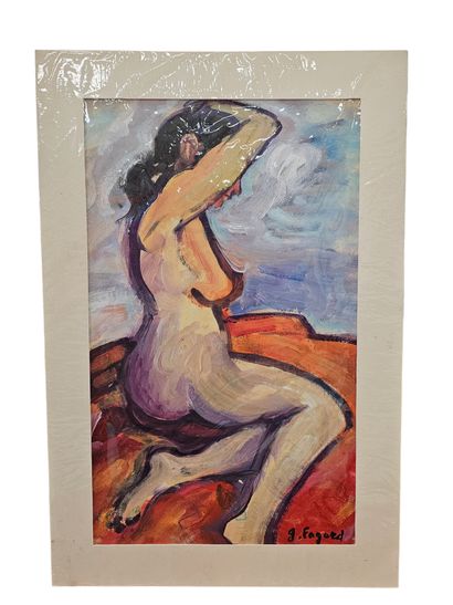 FAGARDMuriel in profile
Oil on paper 
Signed...