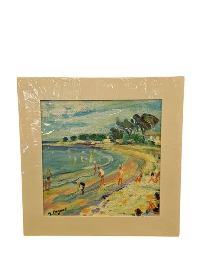 FAGARD
Beach vacation
Oil on paper 
Signed...