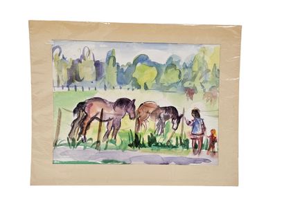 FAGARD
Chevaux au pré
Aquarelle sur papier...
