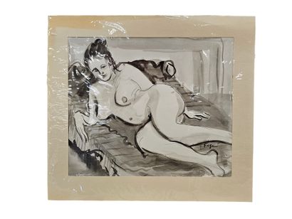 FAGARD
Valerie lying down
Ink on paper 
Signed...
