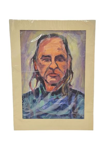 FAGARD
Self-portrait
Oil on paper 
Signed...