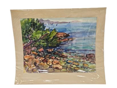FAGARD
Bord de mer 
Aquarelle sur papier...