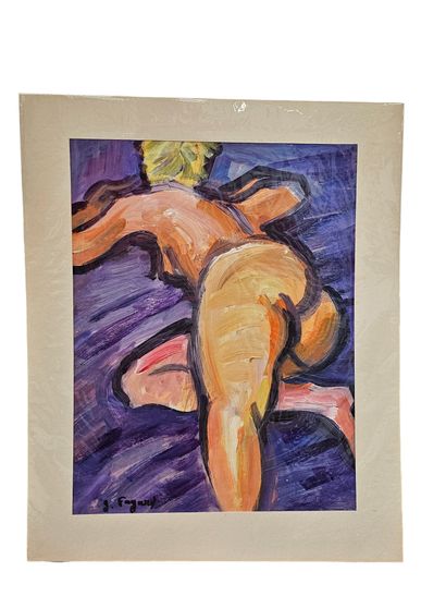 FAGARD
Reclining Nude
Oil on paper 
Signed...