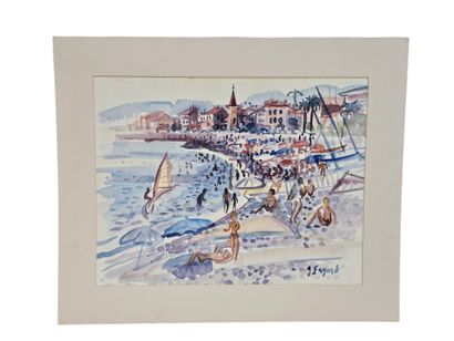 FAGARD
Scene de plage animée
Aquarelle sur...